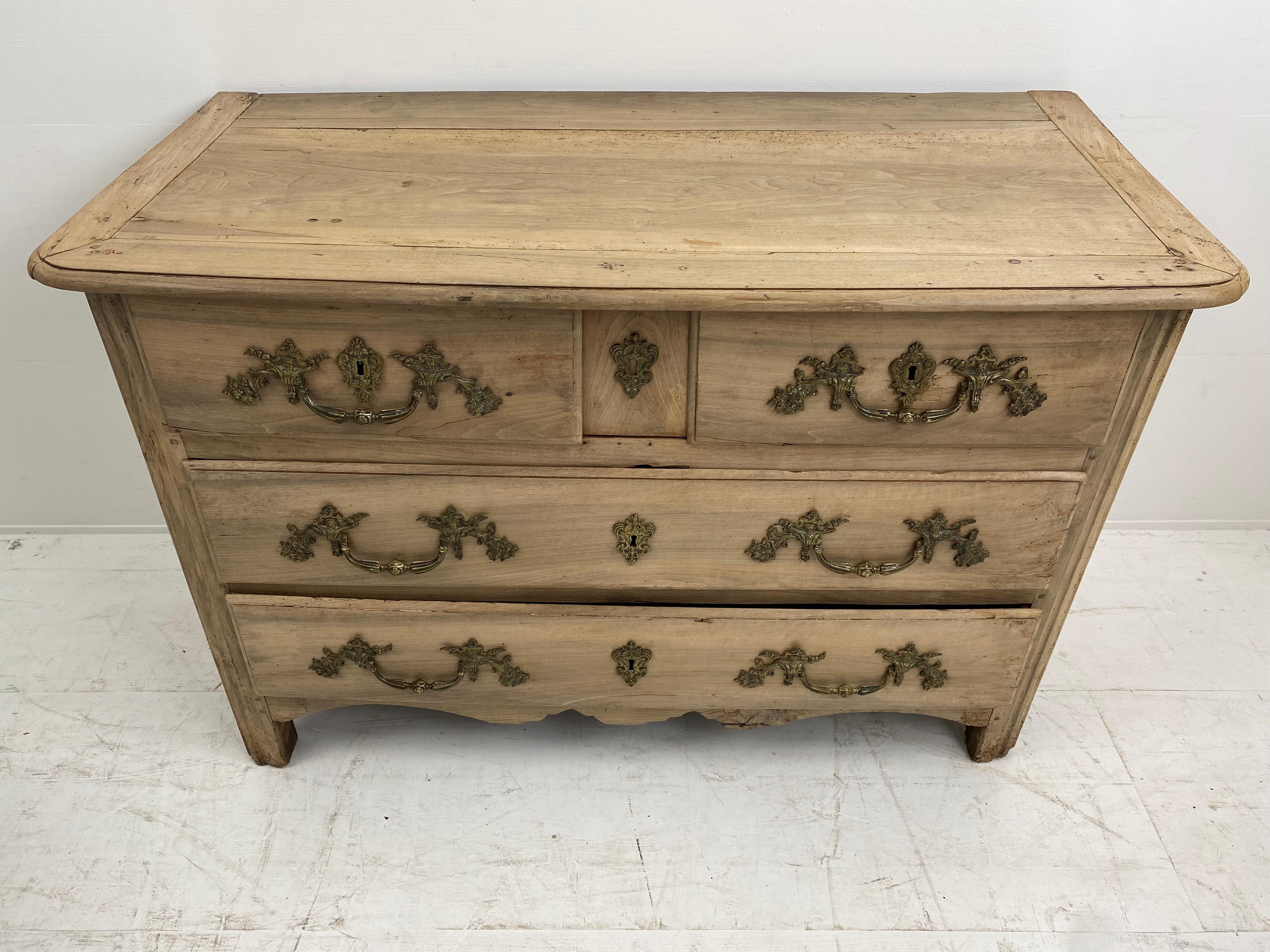 Rustic French Commode in Bleached Walnut For Sale 10
