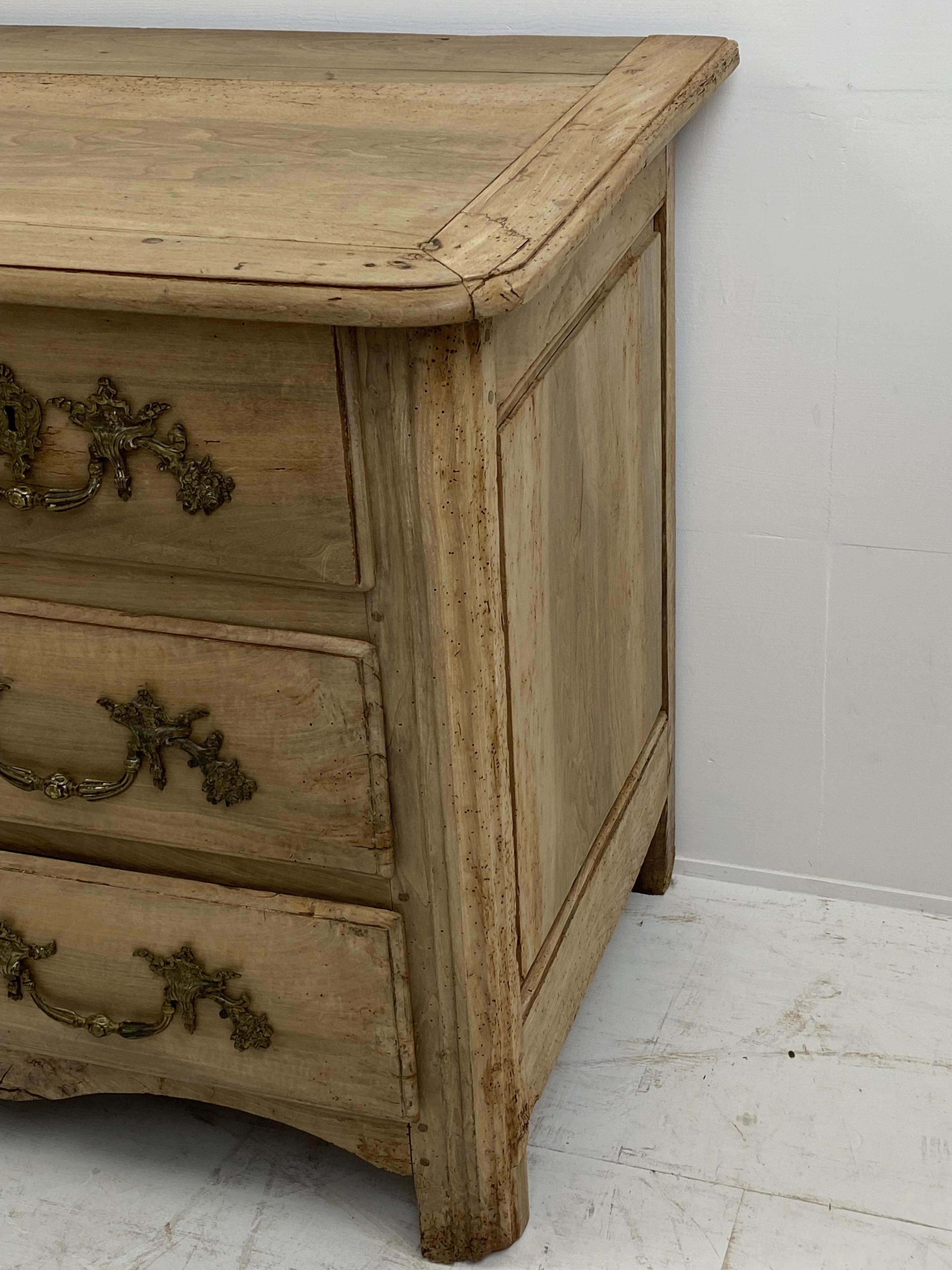 Rustic French Commode in Bleached Walnut For Sale 4