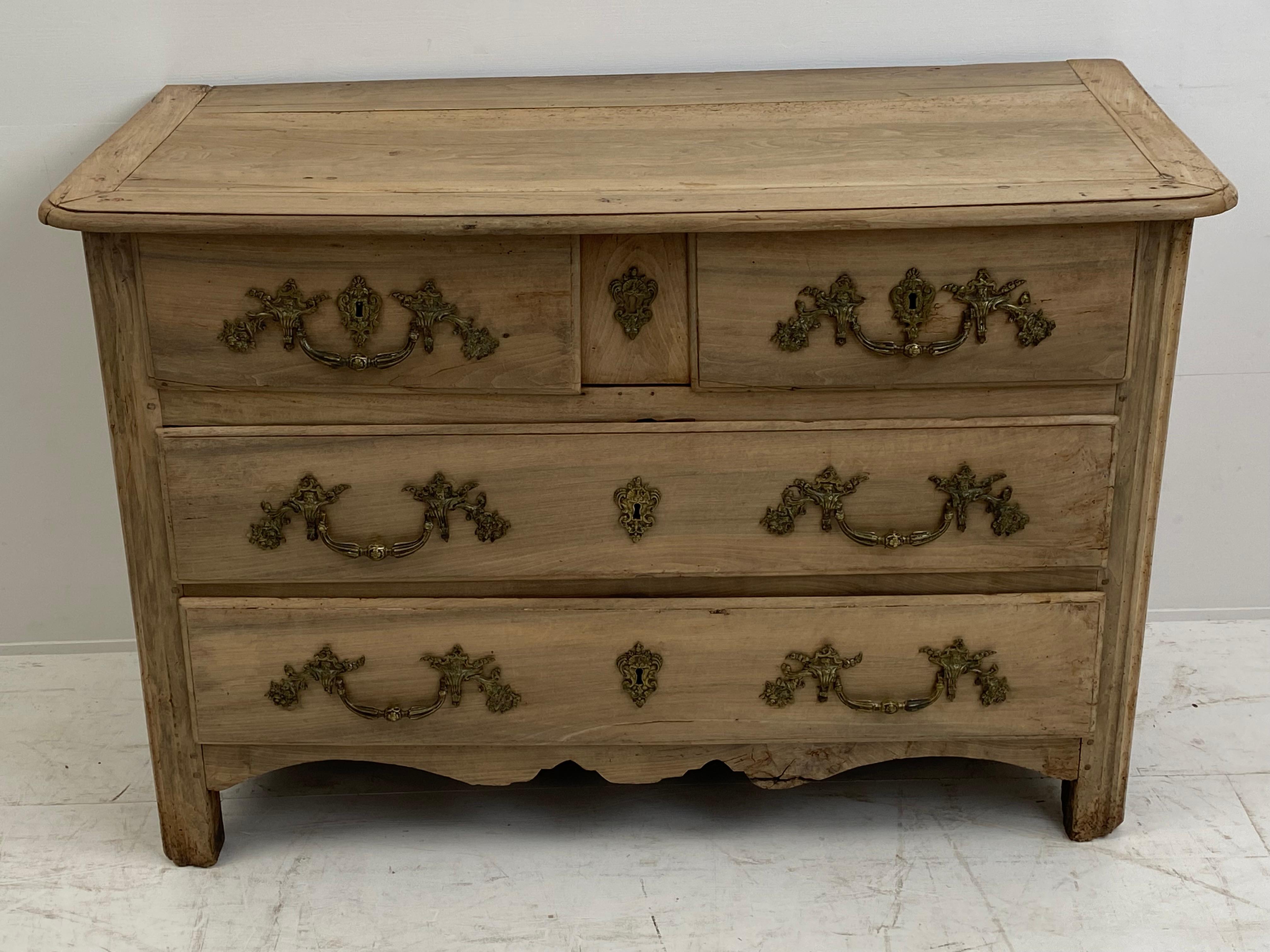 Rustic French Commode in Bleached Walnut For Sale 5