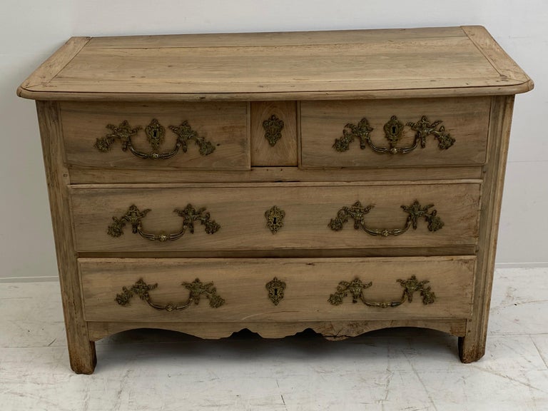 Rustic French Commode in Bleached Walnut For Sale at 1stDibs