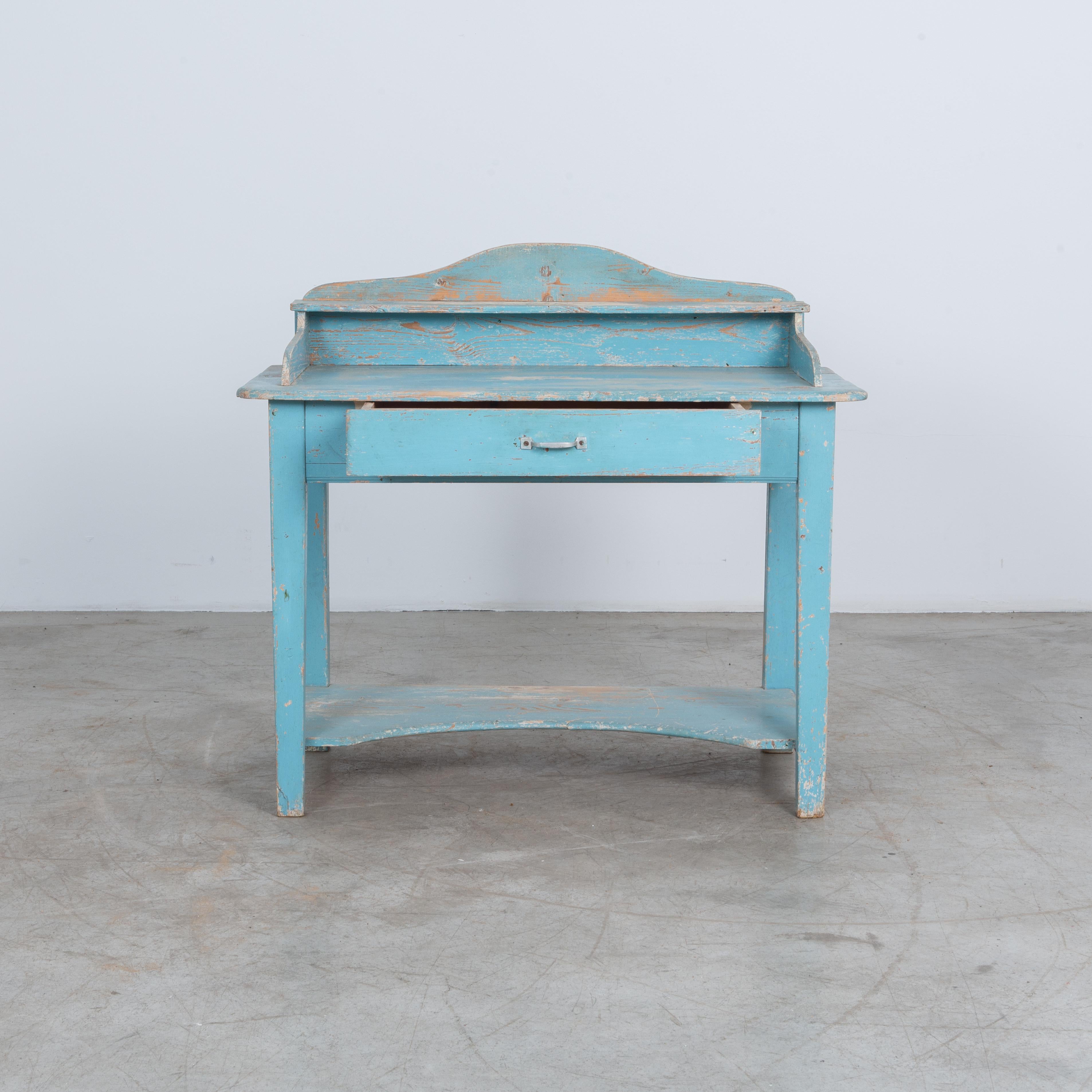 Rustic French Country Blue Vanity Table For Sale at 1stDibs french country vanity table