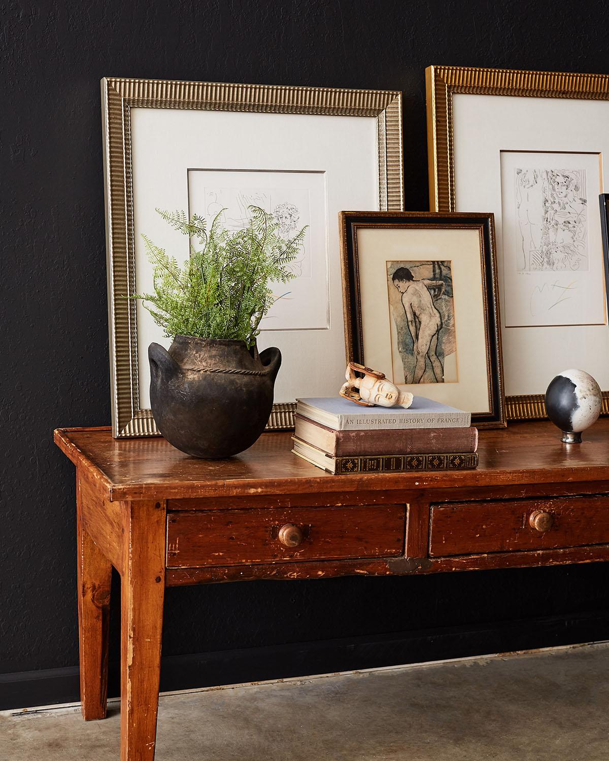 Hand-Crafted Rustic French Country Farmhouse Display Table or Console