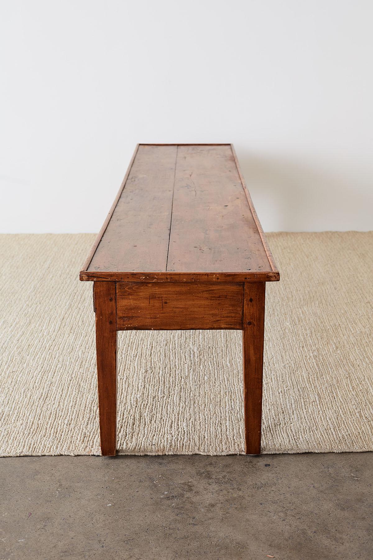 Rustic French Country Farmhouse Display Table or Console In Distressed Condition In Rio Vista, CA