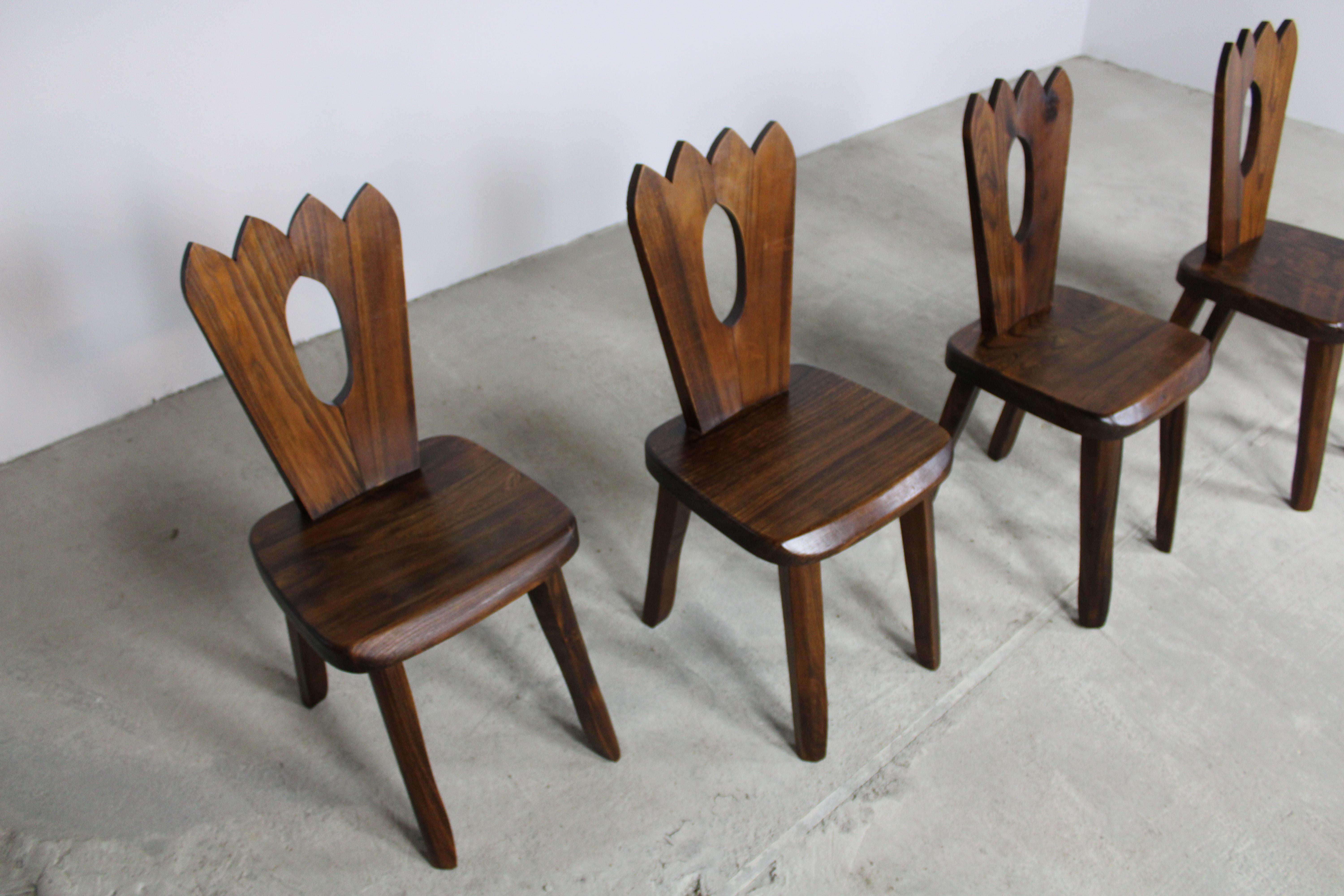 Rustic French Dining Chairs, France 1960s In Good Condition In MOOKHOEK, NL