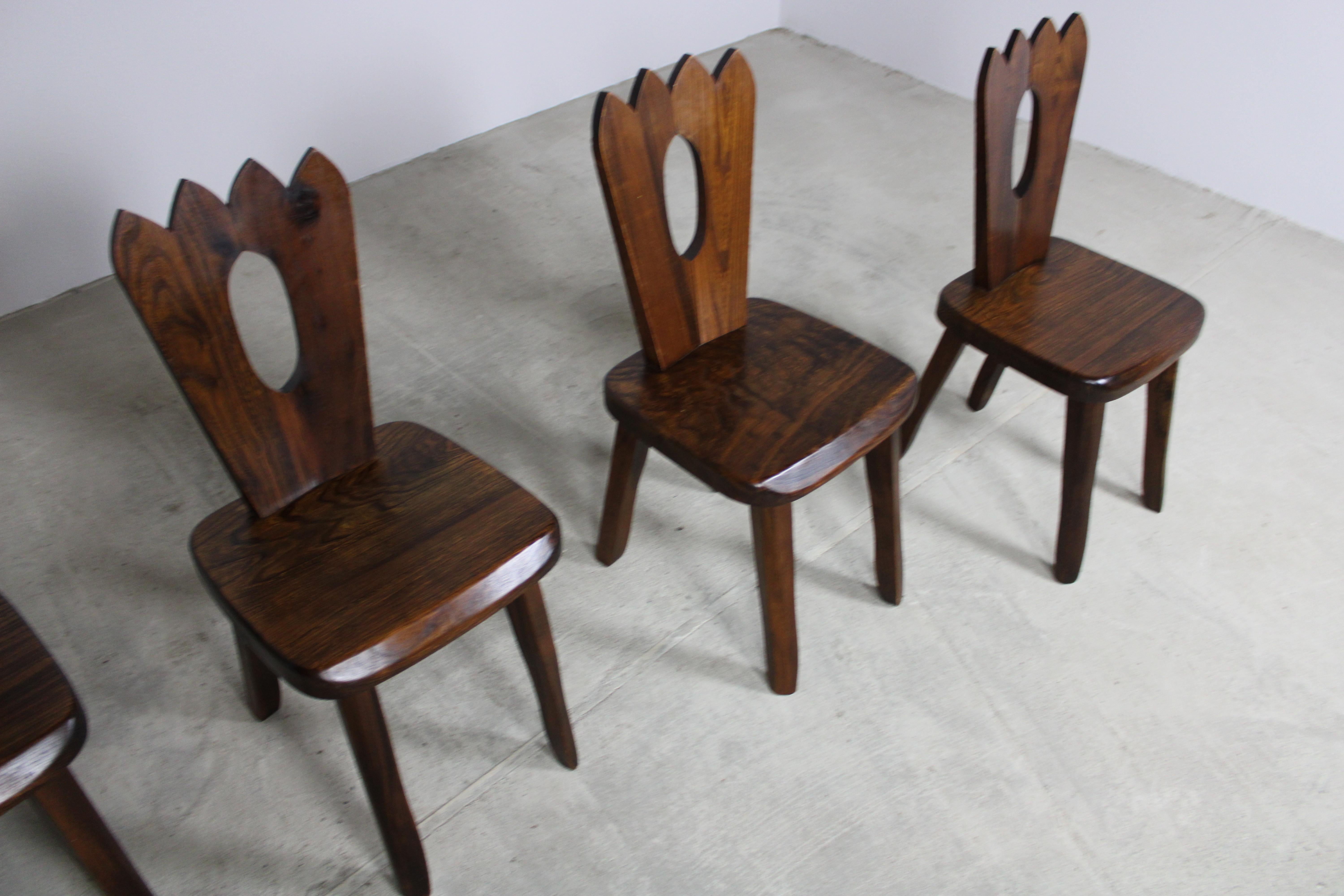 Mid-20th Century Rustic French Dining Chairs, France 1960s