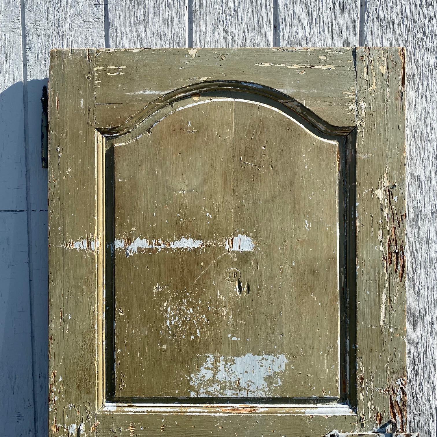 Rustic French Early 19th Century Carved and Signed Door  In Good Condition For Sale In Hopewell, NJ