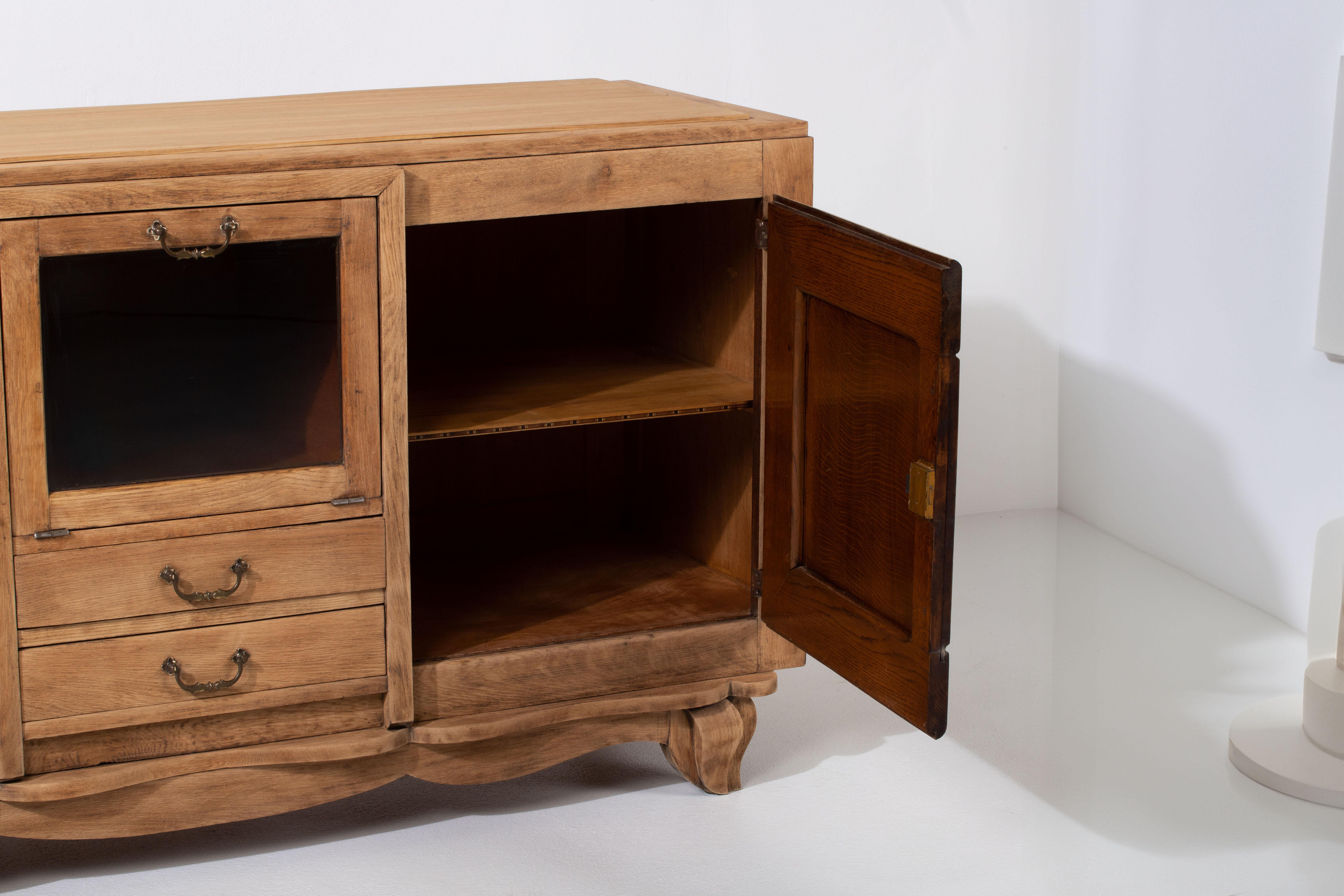 Rustic French Elegance : Enchanting Oak Sideboard from 1940 For Sale 3