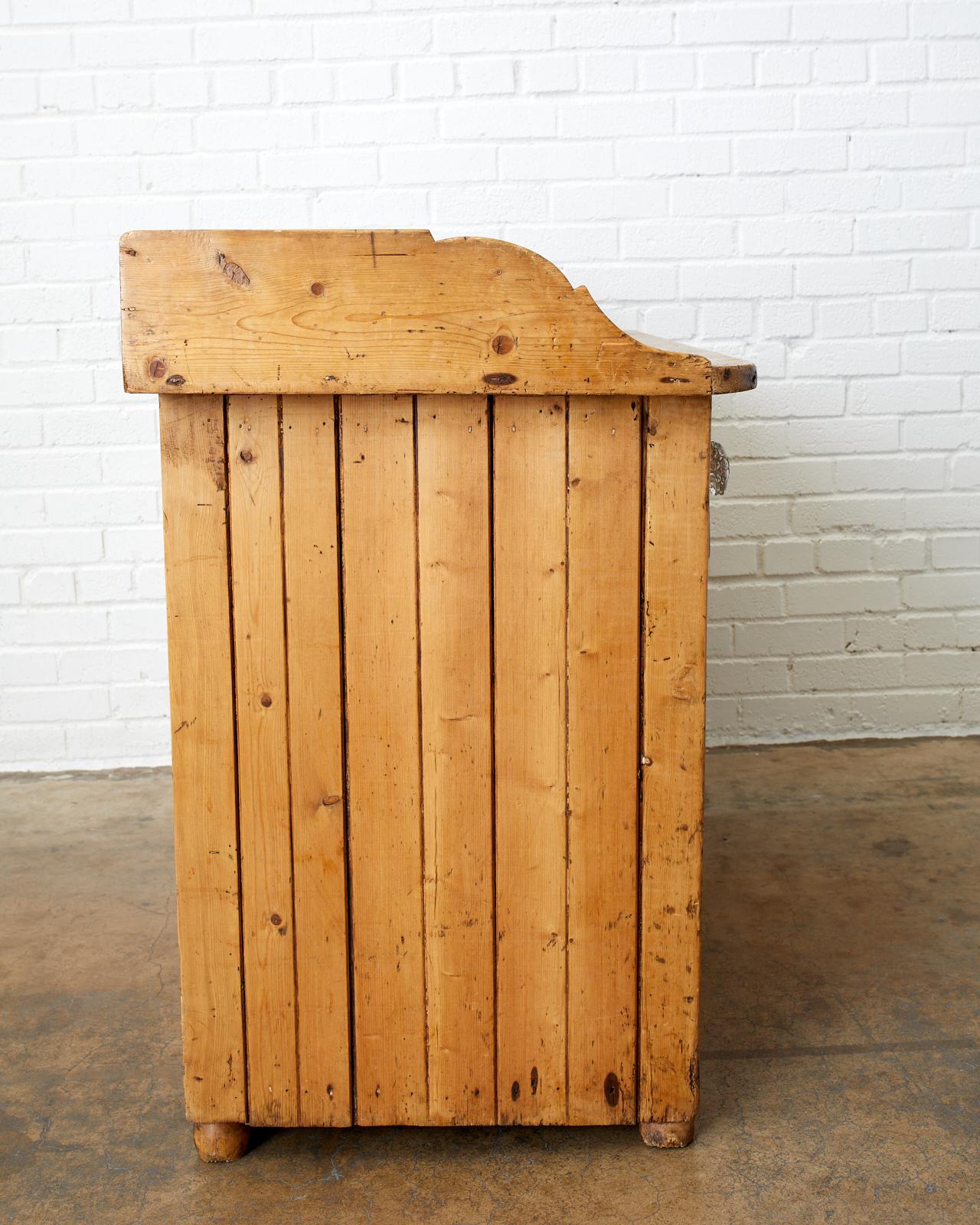 Rustic French Farmhouse Pine Washstand Cabinet 6
