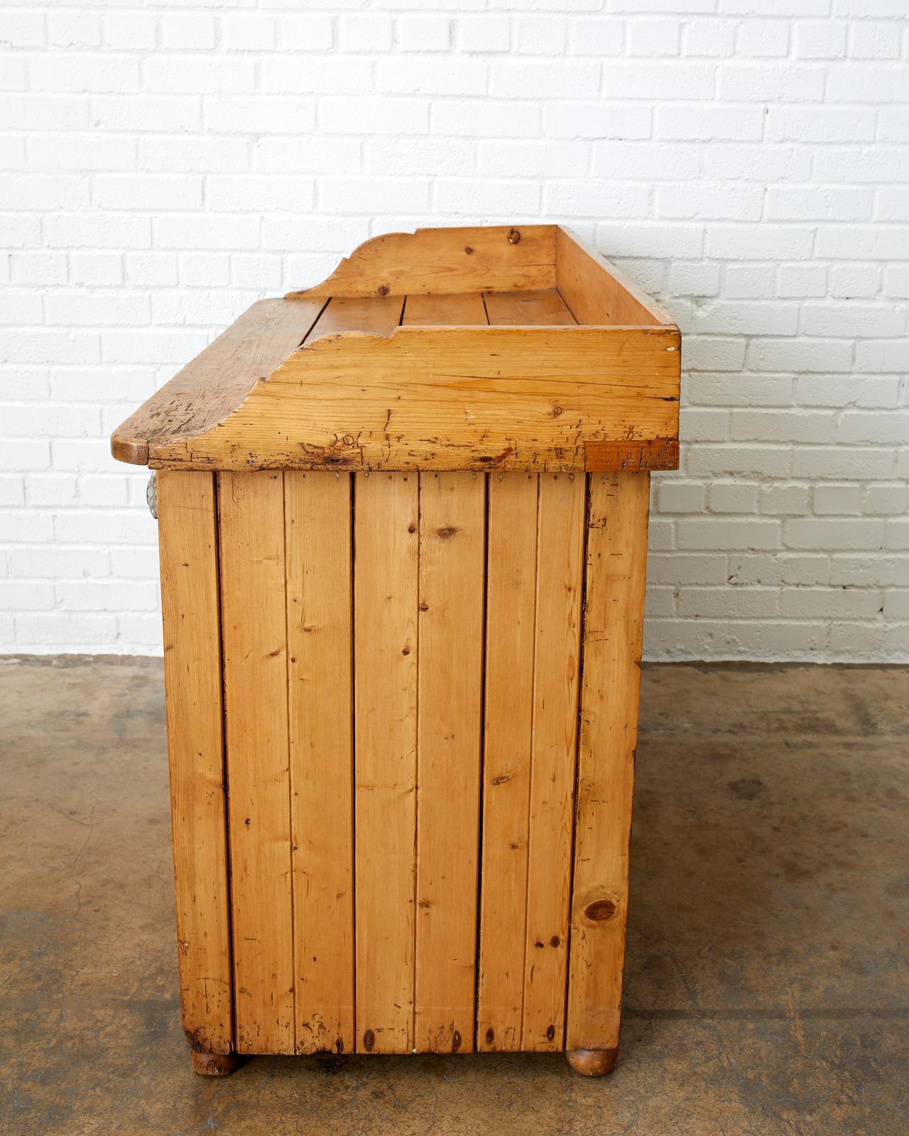 19th Century Rustic French Farmhouse Pine Washstand Cabinet