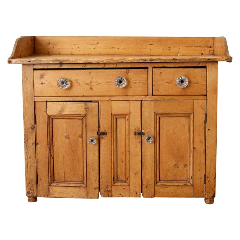 Rustic French Farmhouse Pine Washstand Cabinet