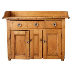 Antique Rustic French Farmhouse Pine Washstand Cabinet