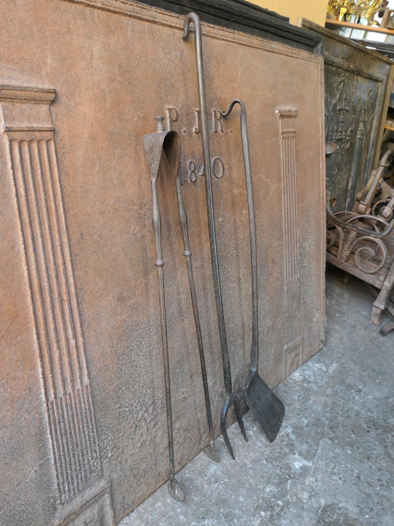 Rustic French Fireplace Tools, 17th-18th Century For Sale 9