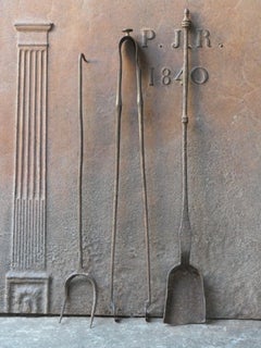 Rustic French Fireplace Tools, 17th-18th Century