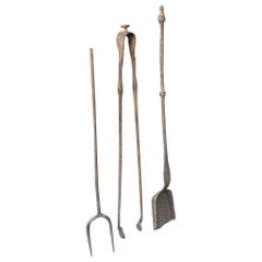 Rustic French Fireplace Tools, 17th-18th Century