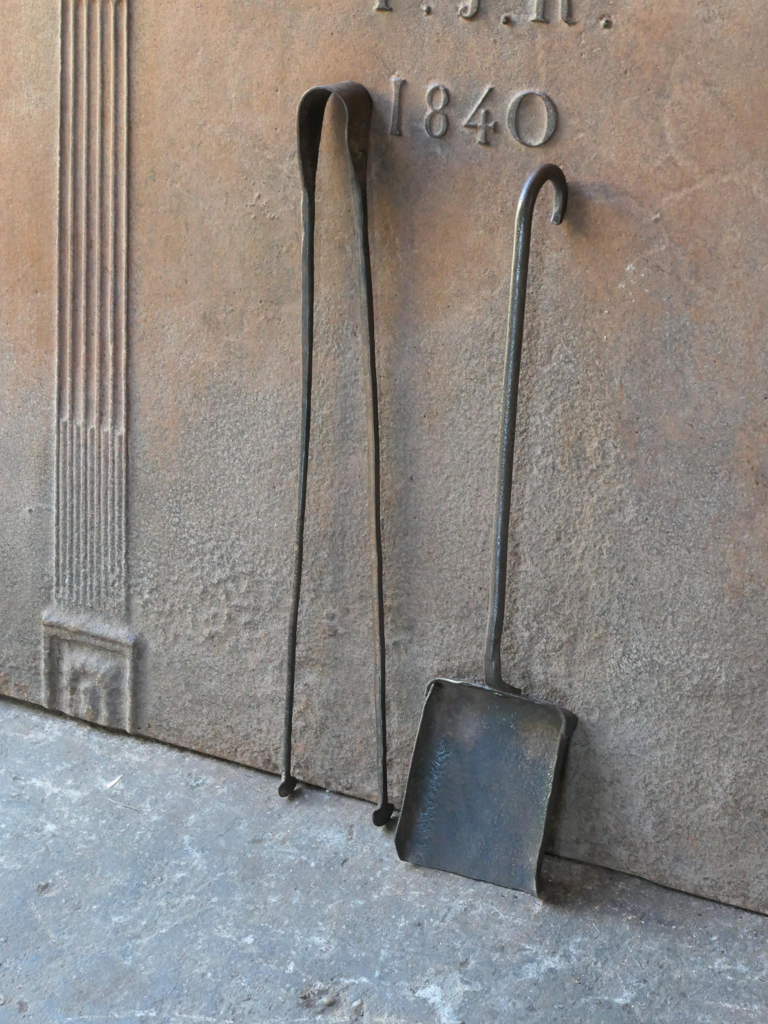 18th Century and Earlier Rustic French Fireplace Tools, 18th-19th Century, Louis XV Period For Sale