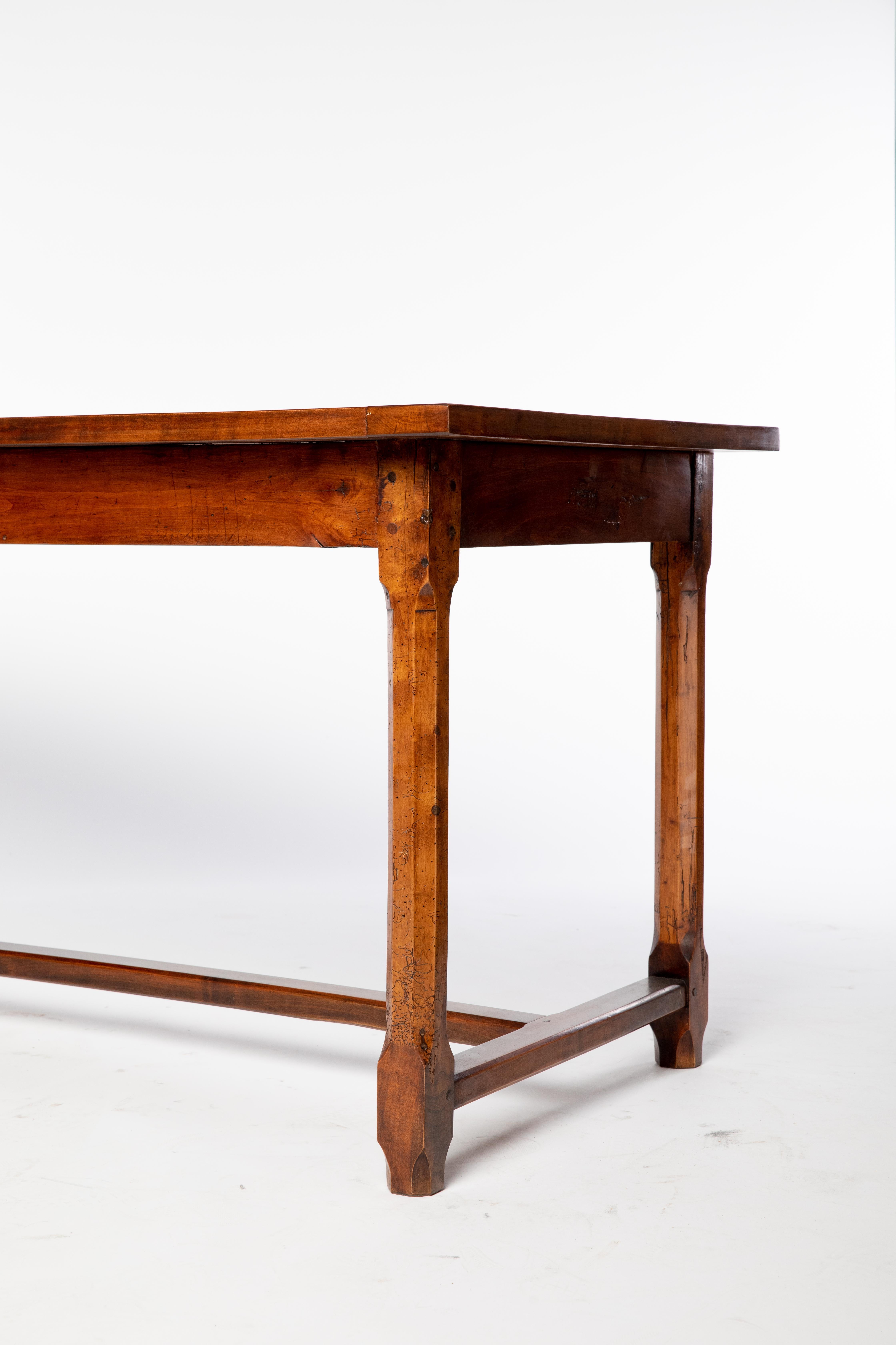 French Provincial Rustic French Fruitwood Farmhouse Table