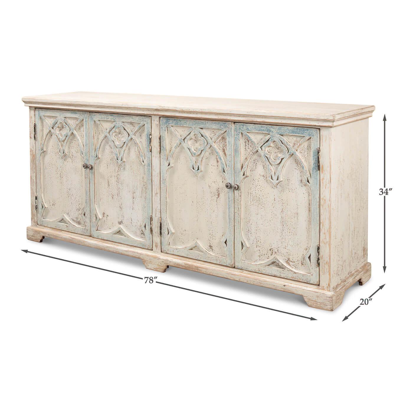 Rustic French Gothic Cabinet For Sale 3