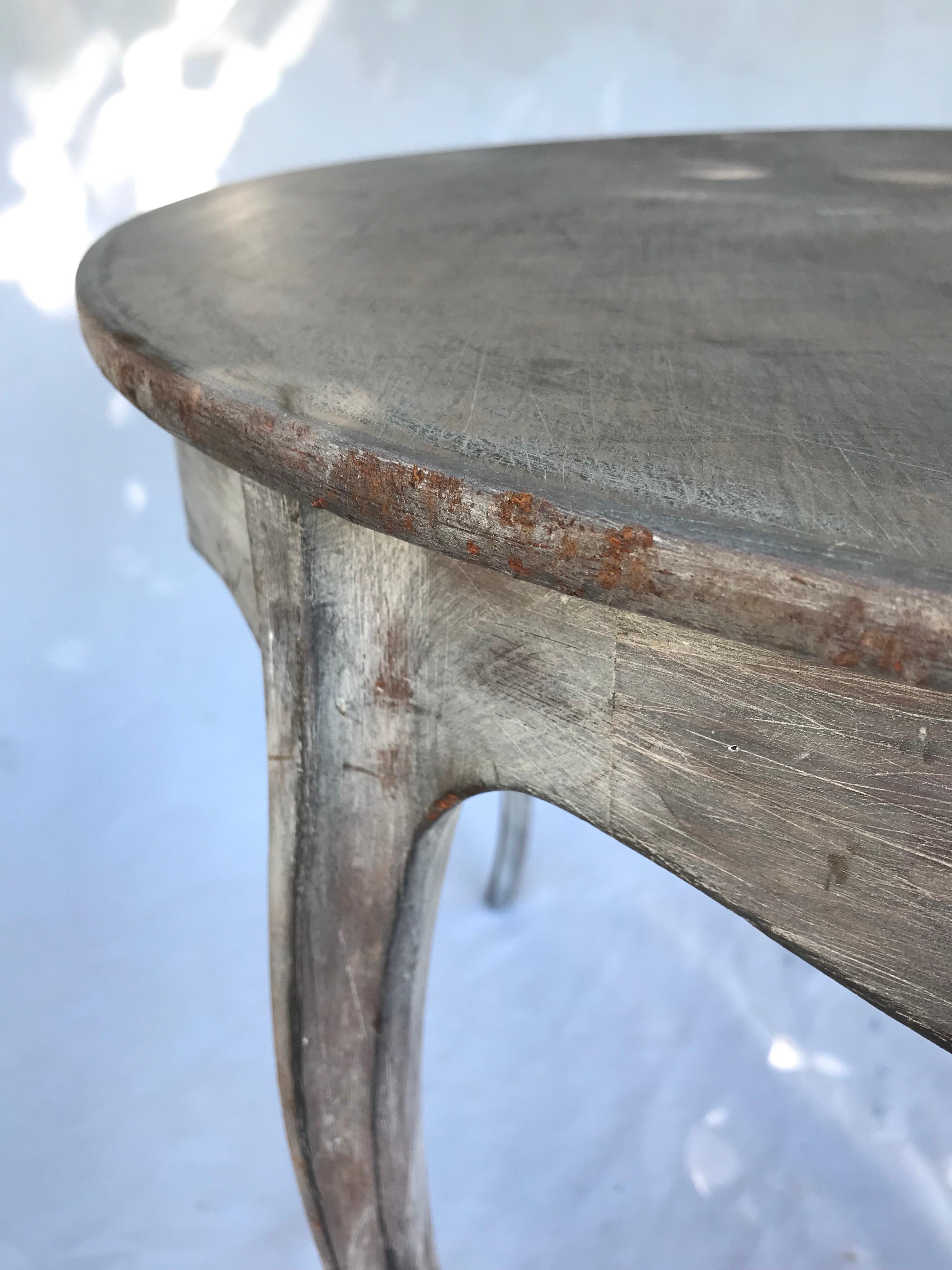 American Rustic French Louis XV Style Side Table Having Cabriole Legs