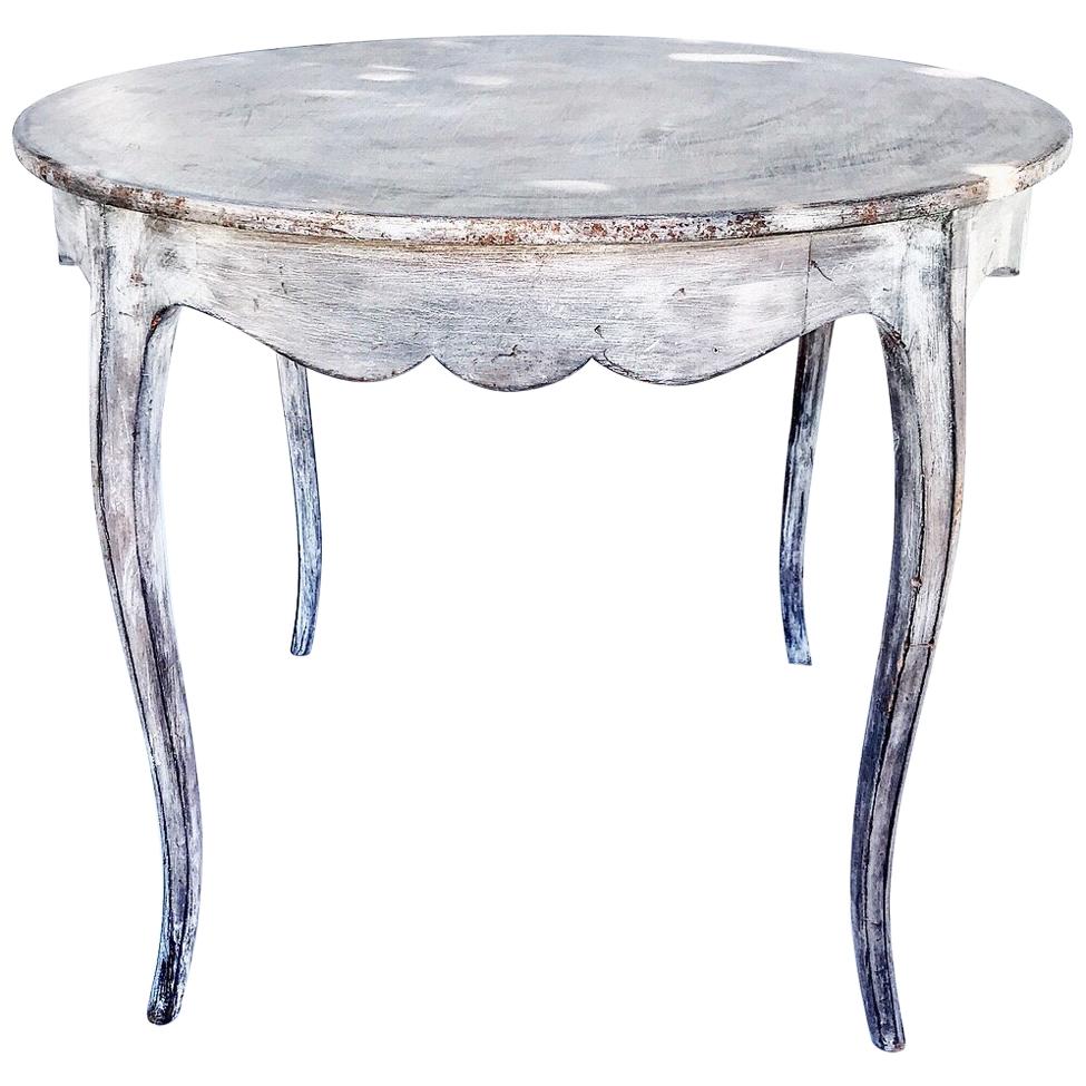 Rustic French Louis XV Style Side Table Having Cabriole Legs