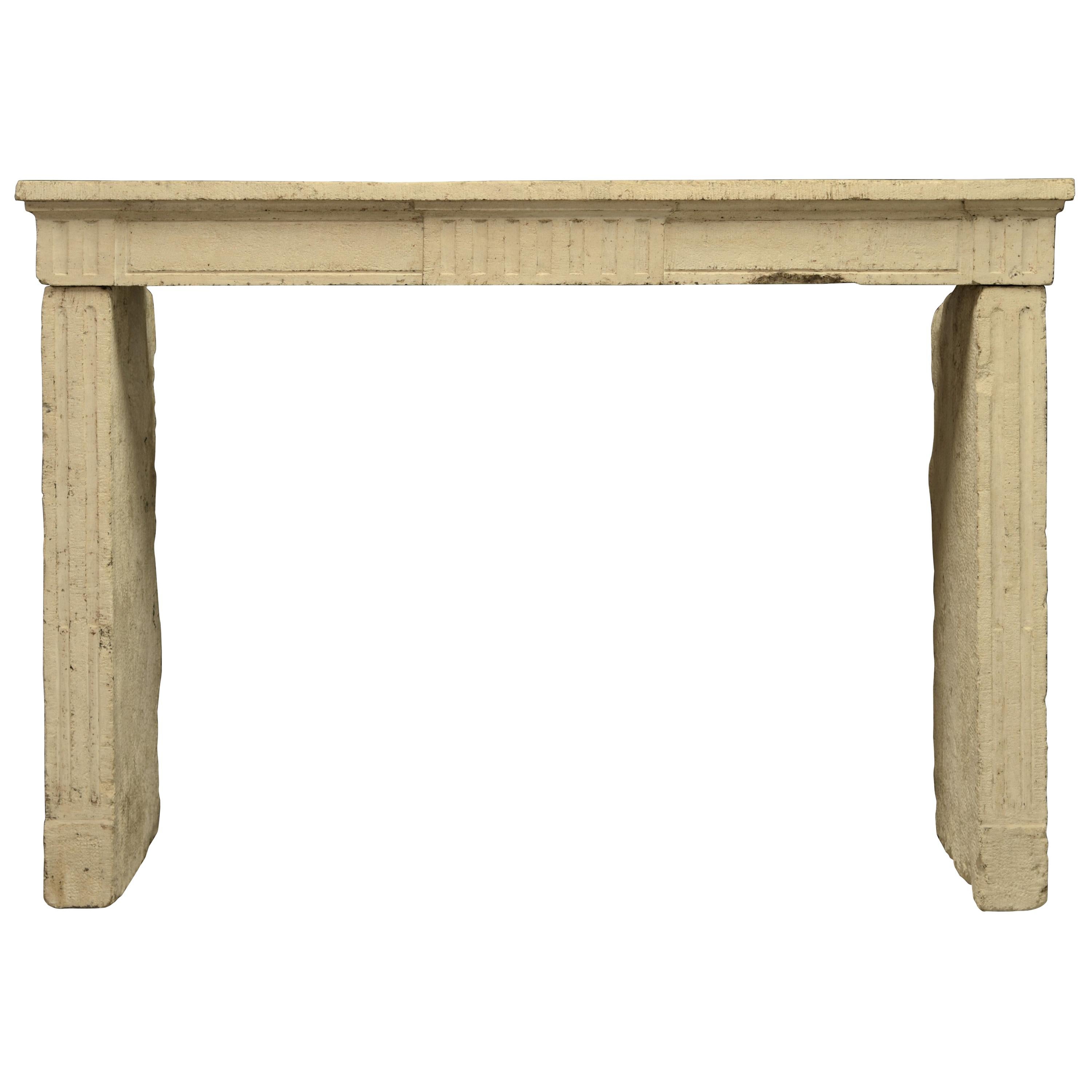 Rustic French Louis XVI Fireplace Mantel