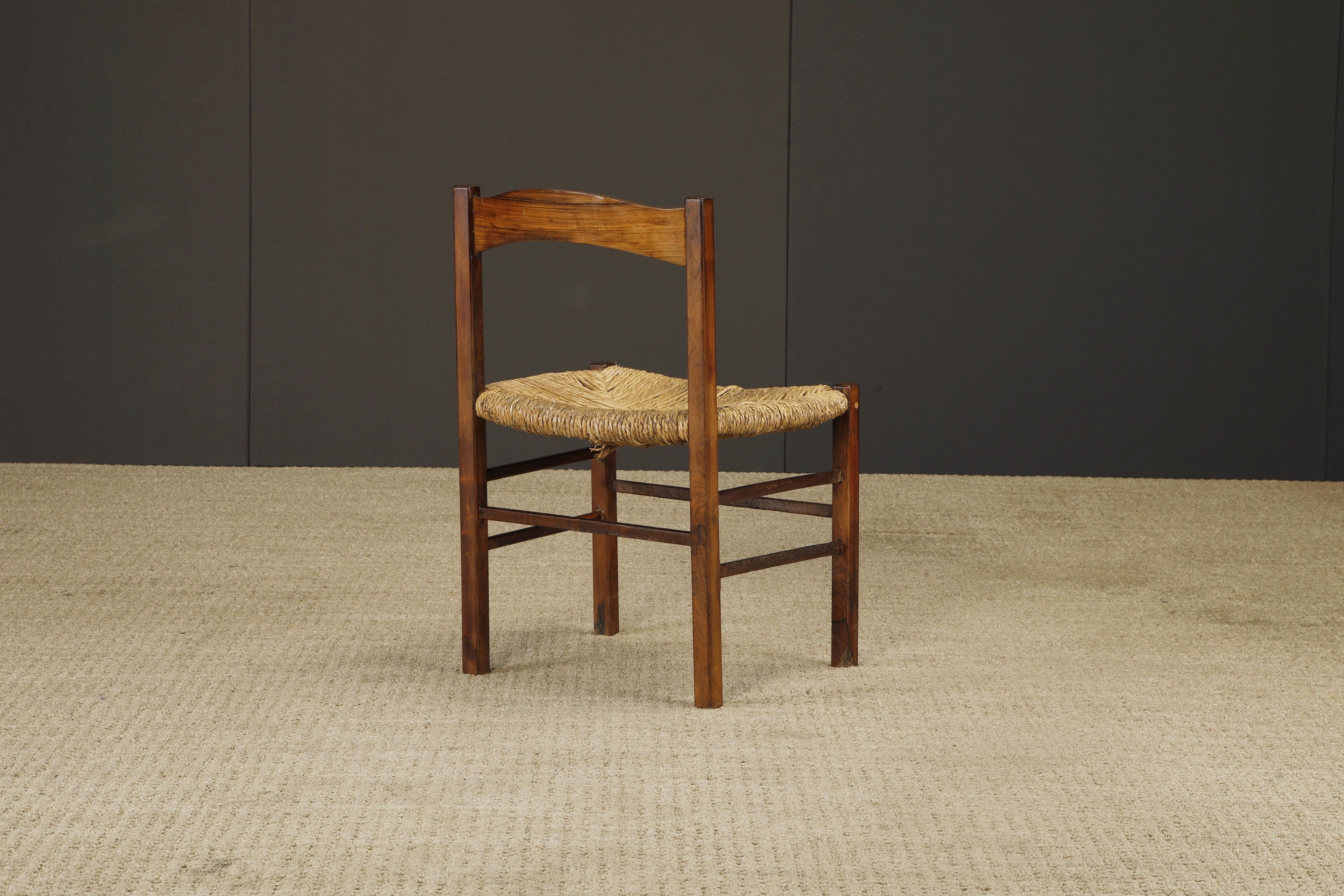 Sillas de comedor rústicas francesas de mediados de siglo, estilo de Charlotte Perriand en venta 12