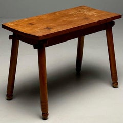 Farmhouse, French Provincial, Mid-Century Modern, Oak Console Table, 1940s