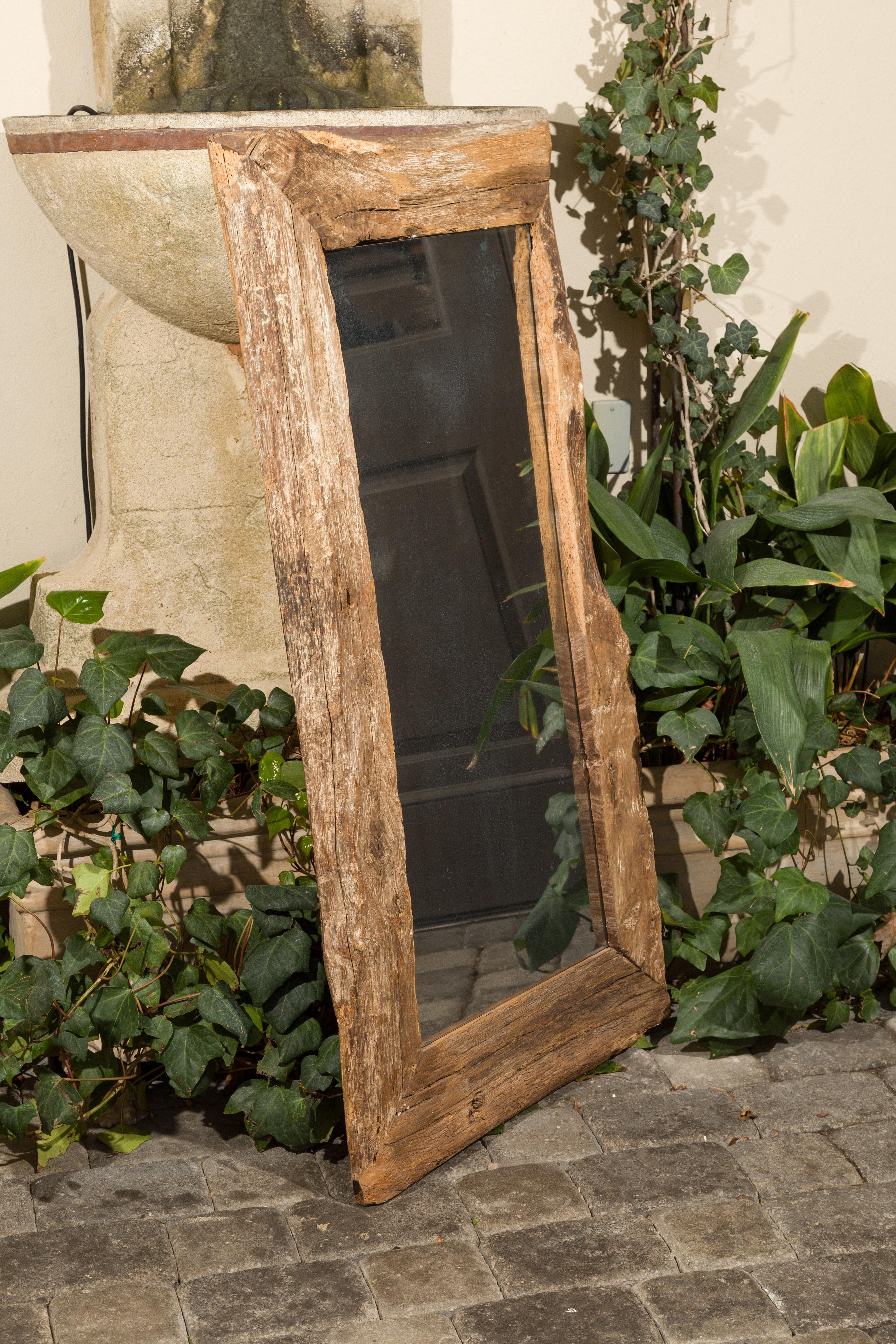 Rustic French Mirror Made from Mid-19th Century Wood with Antiqued Glass For Sale 6