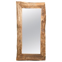 Antique Mirror en bois du Mid Century Antiques avec vitre antiquaire