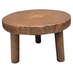 Rustikale Französisch Natural Oak Tri Leg Cocktail Tisch