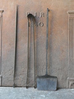 Rustic French Neoclassical Fireplace Tools, 18th-19th Century