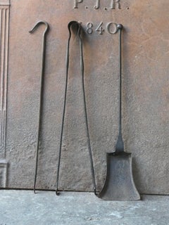 Rustic French Neoclassical Fireplace Tools, 18th-19th Century
