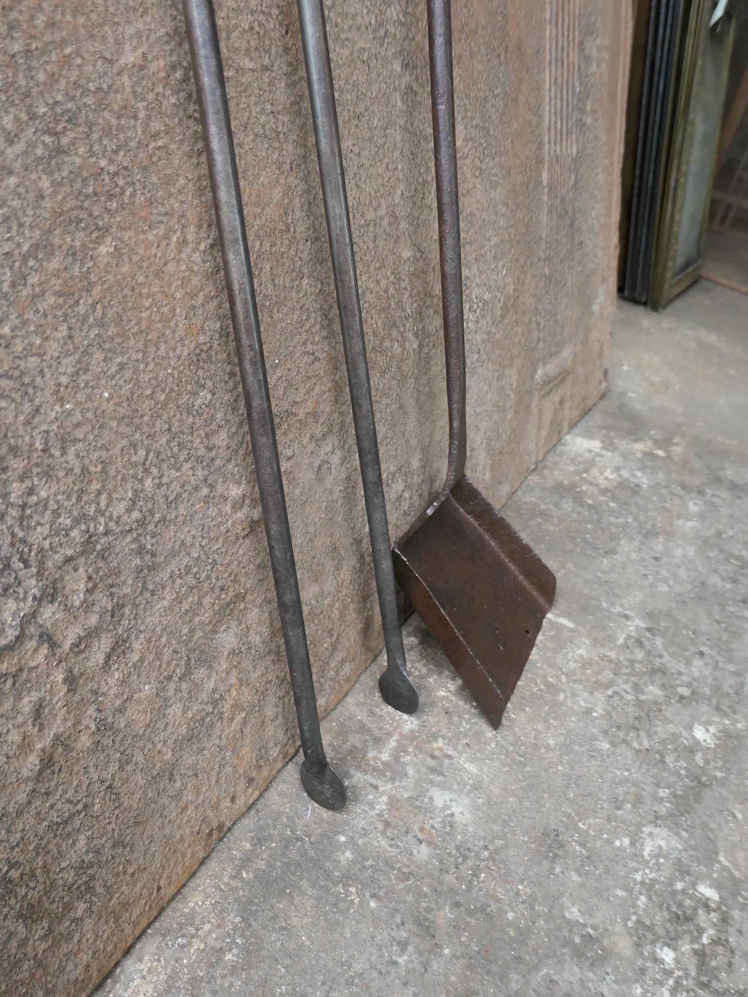 Rustic French Neoclassical Fireplace Tools, 18th-19th Century For Sale 1