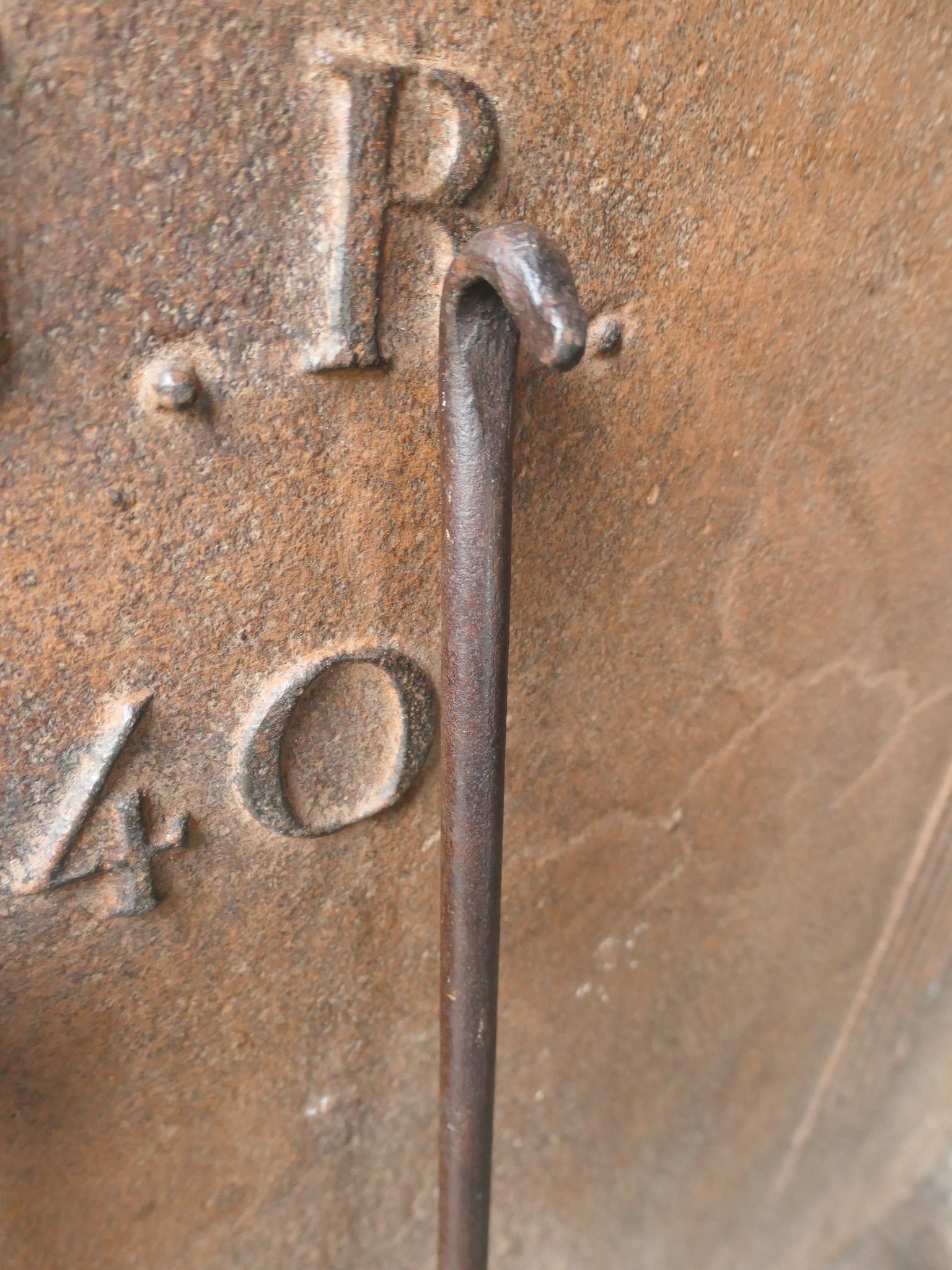 Fer forgé Outils de cheminée néoclassiques français rustiques, 18e-19e siècle en vente