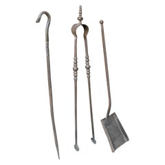 Utensilios rústicos franceses neoclásicos para chimeneas, s. XVIII-XIX