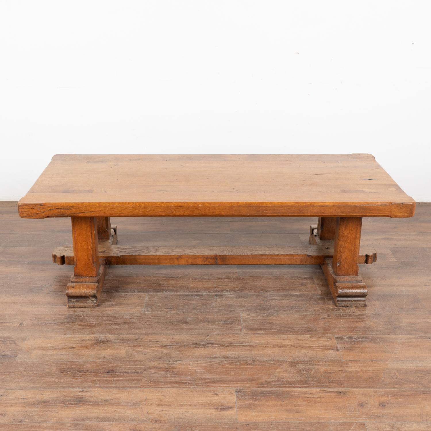 Rustic French Oak Coffee Table, circa 1950 In Good Condition For Sale In Round Top, TX