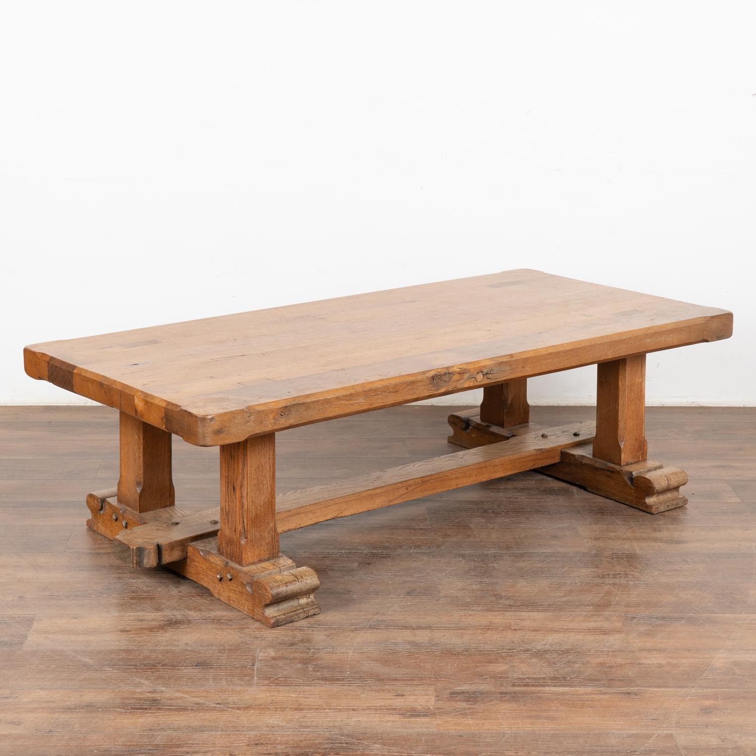 Rustic French Oak Coffee Table, circa 1950 For Sale 4