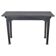 Rustic French Painted Console Table with Square Legs, circa 1910