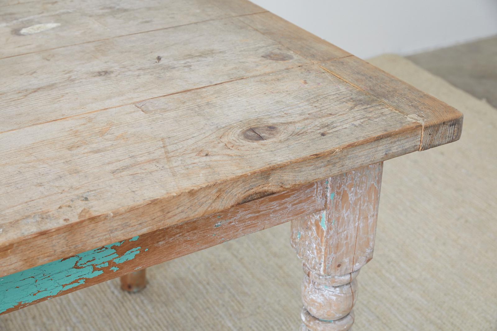 Rustic French Pine Country Farmhouse Dining Table 2