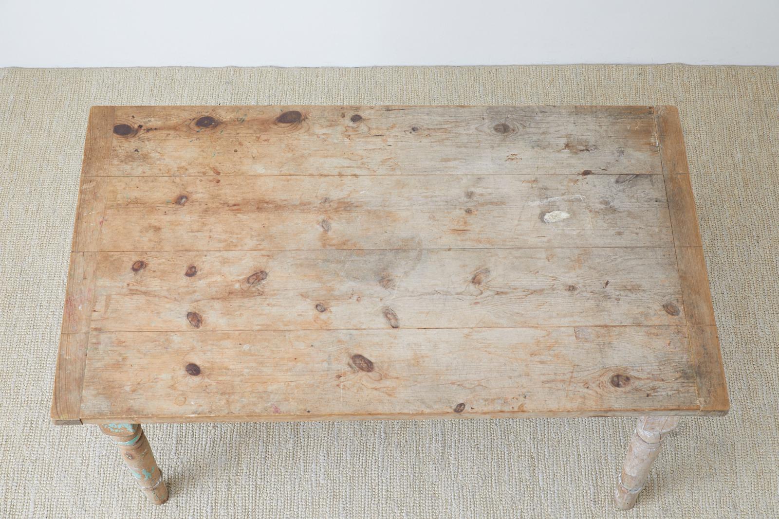 Rustic French Pine Country Farmhouse Dining Table 3