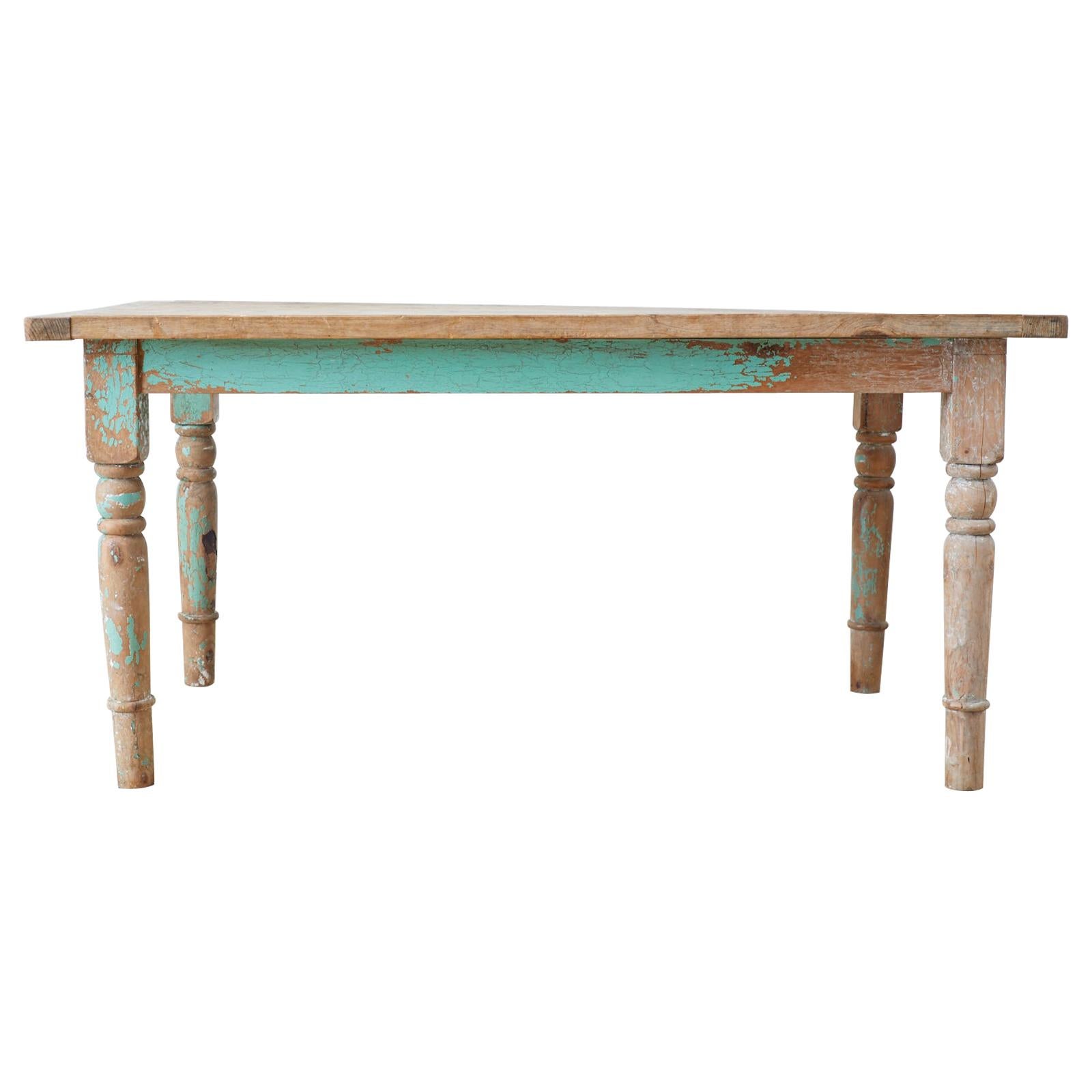 Rustic French Pine Country Farmhouse Dining Table