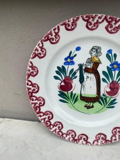 Assiette française rustique Saint Amand vers 1920