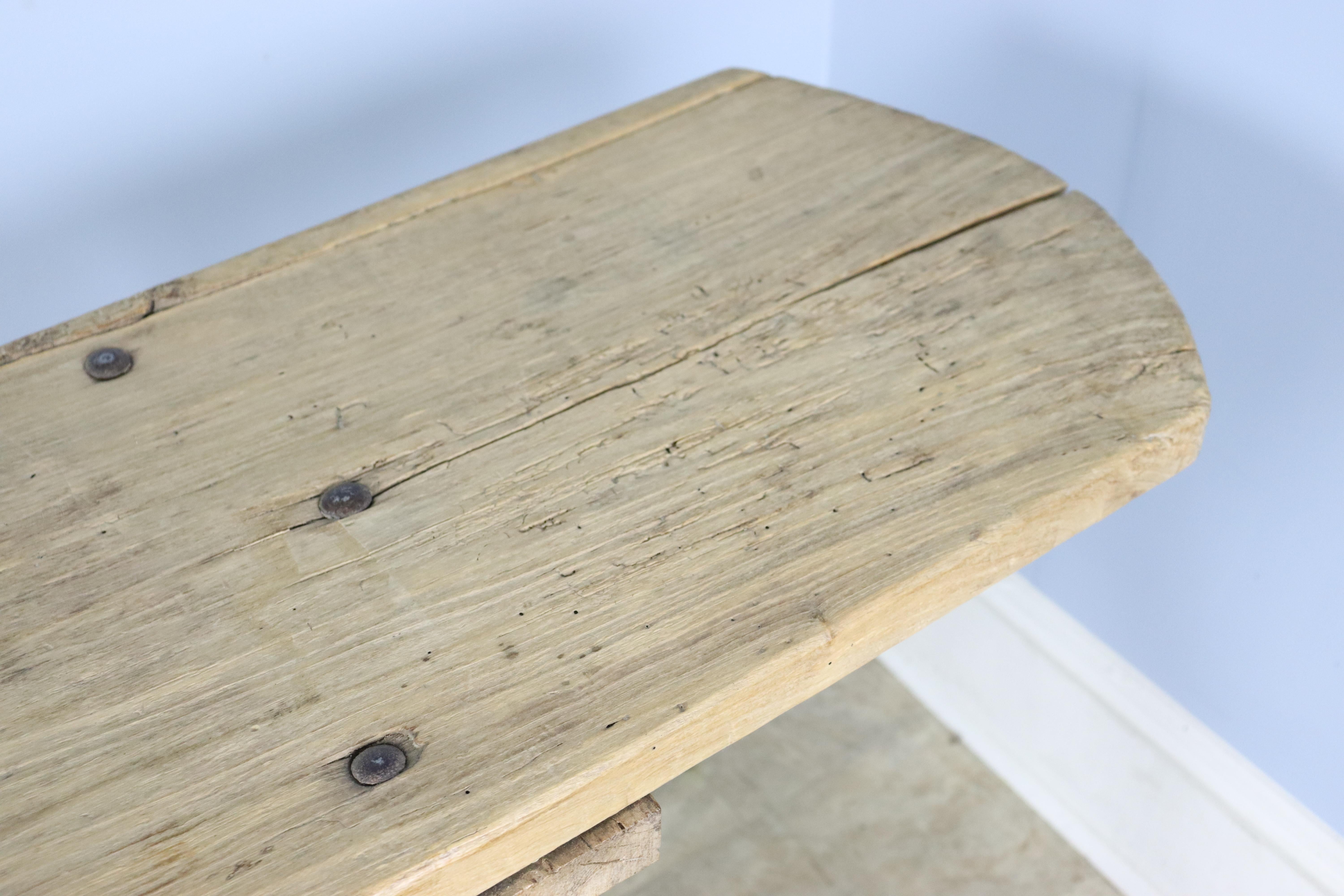 Rustic French Poplar Serving or Work Table For Sale 4