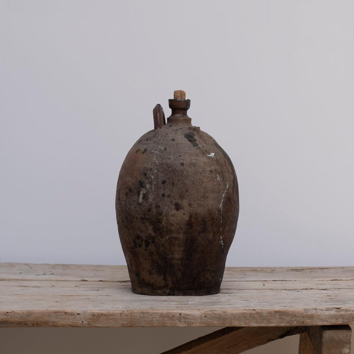 Rustic French Pottery Jug with Great Patina, Late 19th Century In Good Condition In Edogawa-ku Tokyo, JP
