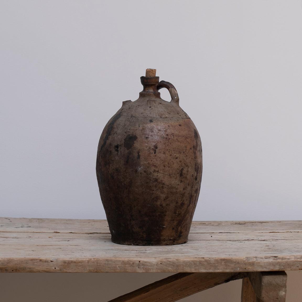 Rustic French Pottery Jug with Great Patina, Late 19th Century 1