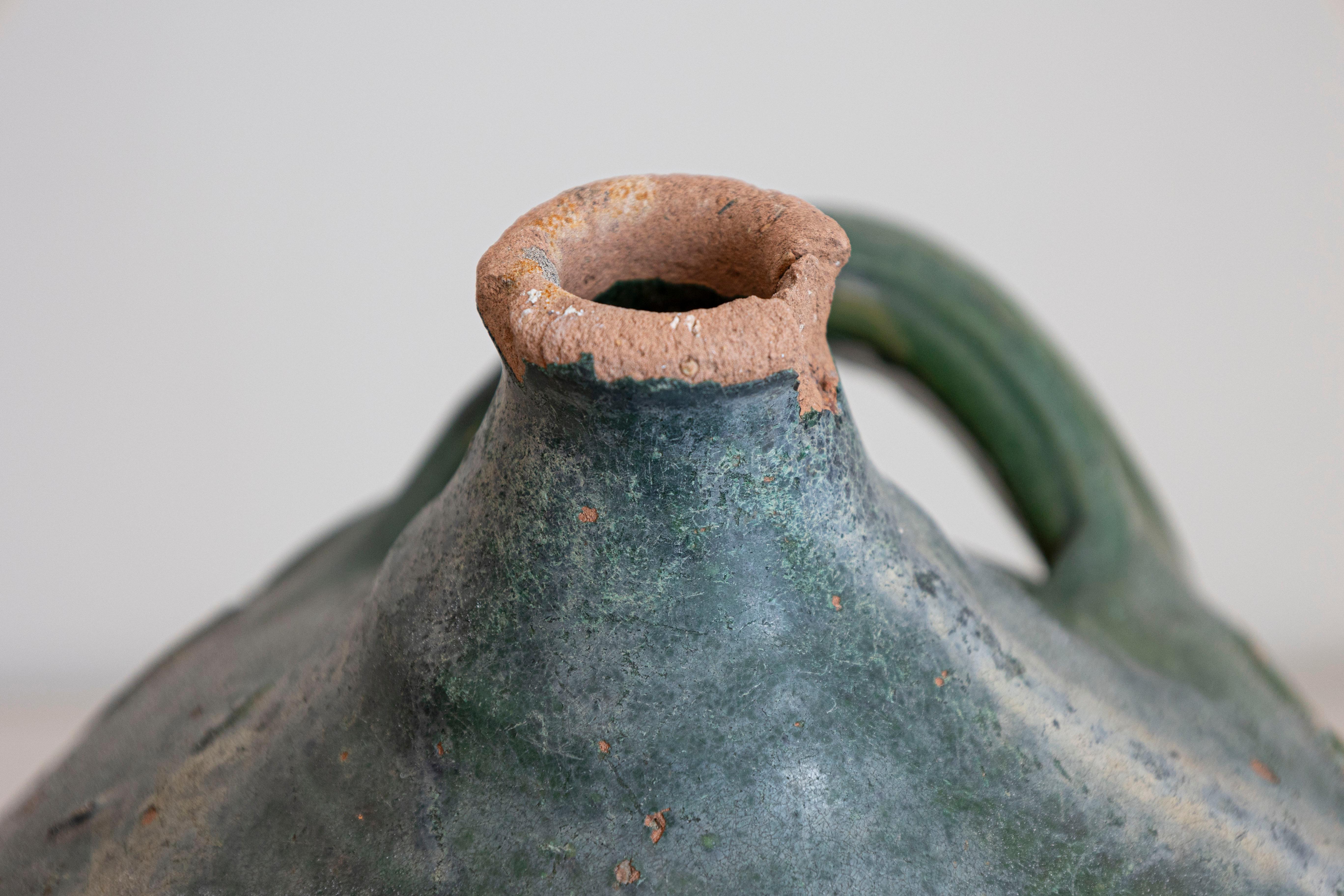Jarra de aceite de oliva de cerámica francesa rústica siglo XIX en venta