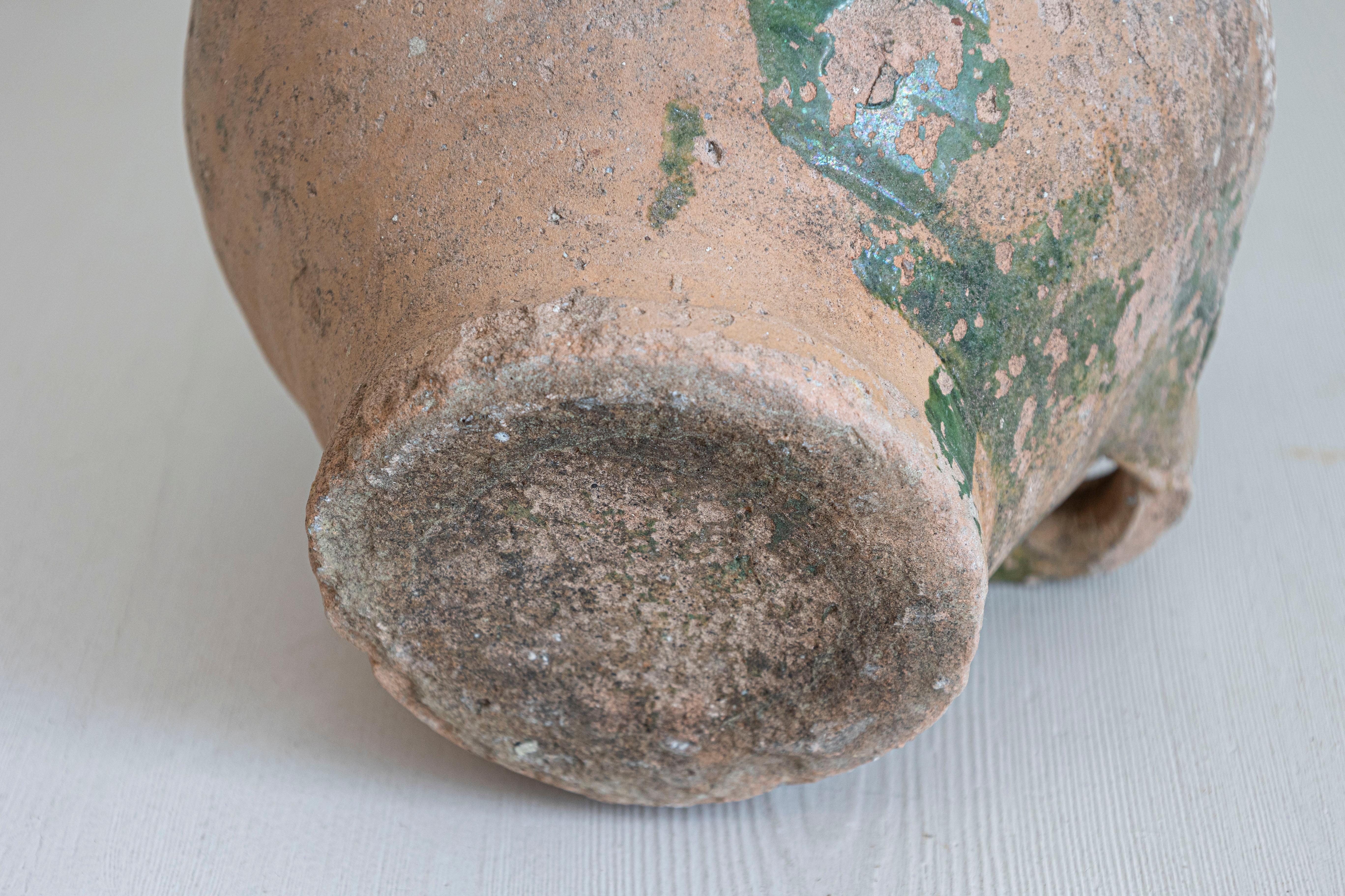 Jarra de aceite de oliva de cerámica francesa rústica Terracota en venta