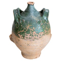 Cruche à huile d'olive rustique en poterie française
