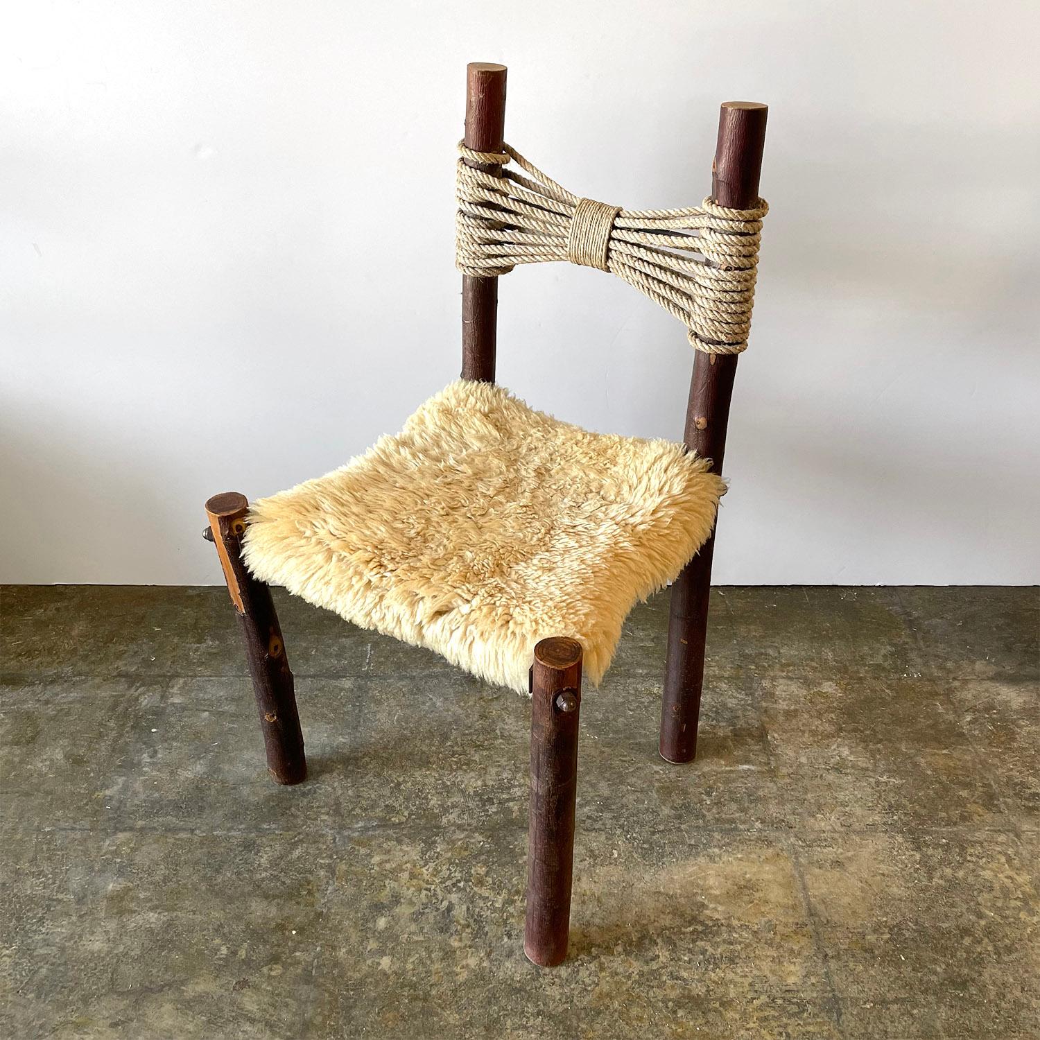 20th Century Rustic French Primitive Chair For Sale