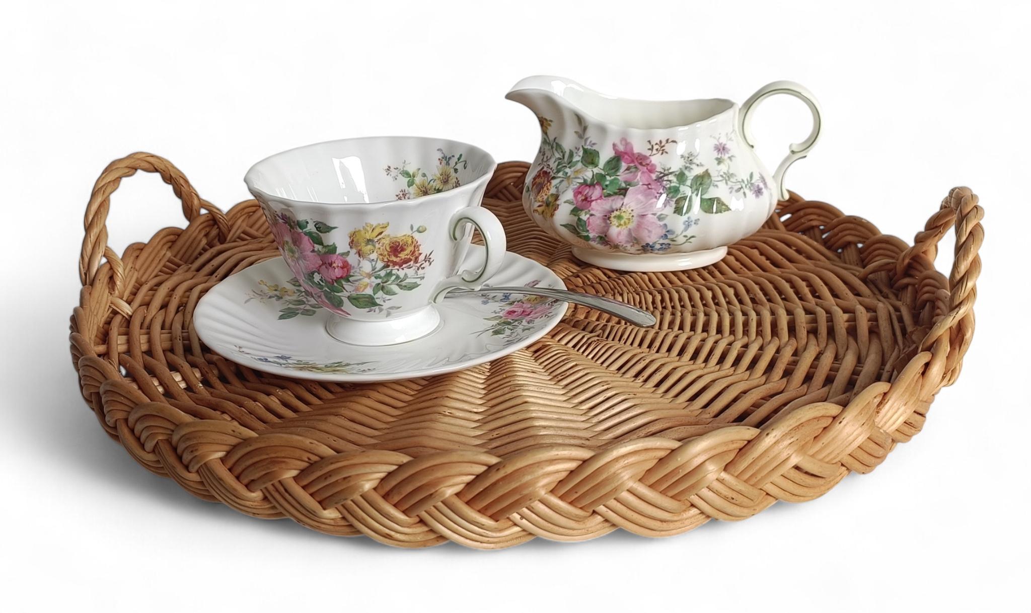 Vassoio rustico in vimini con manico rotondo della Provenza francese, Francia in vendita 4