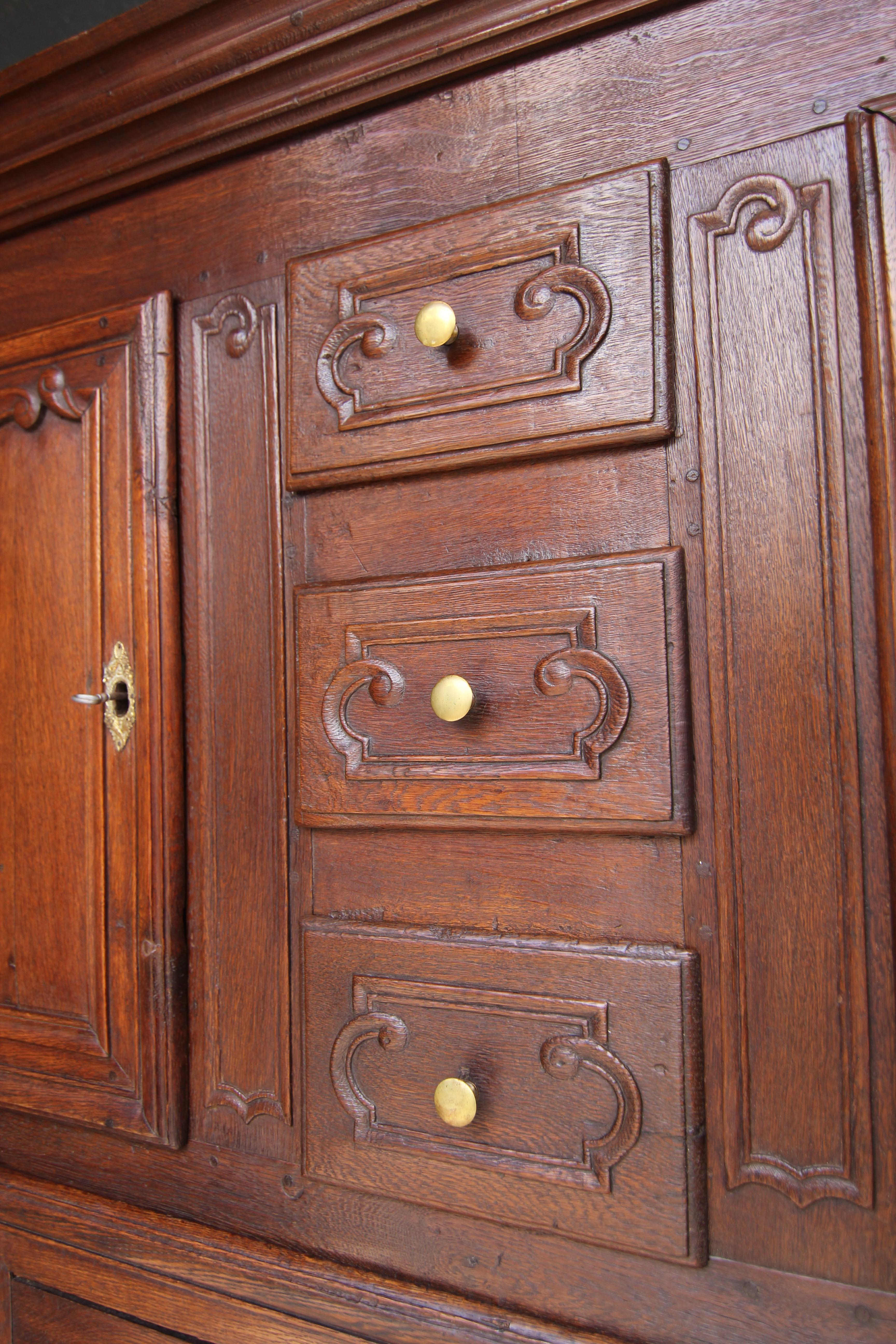 Rustic French Provincial 18th Century Oak Kitchen Pantry Cupboard 13